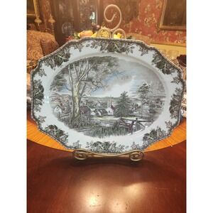 Johnson Brothers Friendly Village The Village Green Oval Serving Platter 20"